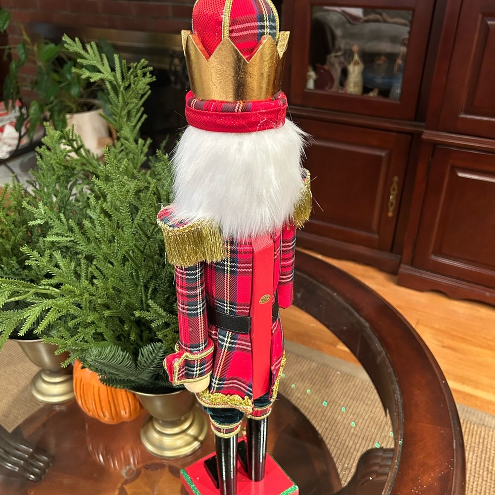 Neiman Marcus Red and Gold Nutcracker with Green Accents - Picture 5 of 14